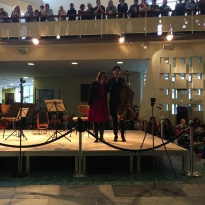 after performance in Berliner Philharmonie, with cellist Katarzyna Polonek